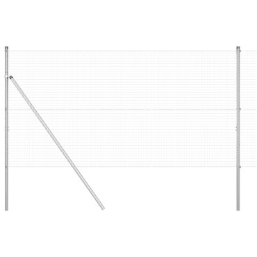 vidaXL Συγκολλημένος Φράχτης  με 13 Στύλους 1.4x50 μ Γαλβανισμένος Χάλυβας