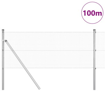 vidaXL Συρματόπλεγμα με 13 Στύλους 0.6x100 μ Γαλβανισμένος Χάλυβας