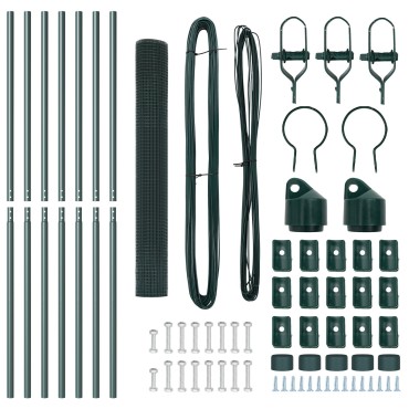 vidaXL Welded Wire Fence με 7 στήλες Πράσινο 1.2x10 μ Χάλυβας
