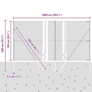 vidaXL Σετ Στηλών  Σετ 2 Πράσινο Ατσάλι, PVC 10x1.5 μ Ανθεκτικό
