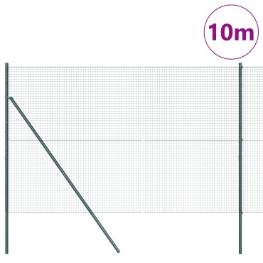 vidaXL Σετ Στηλών  Σετ 2 Πράσινο Ατσάλι, PVC 10x1.5 μ Ανθεκτικό