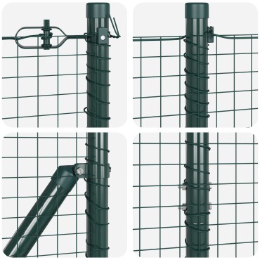 vidaXL Σετ Στηλών  Σετ 2 Πράσινο Ατσάλι, PVC 10x1.5 μ Ανθεκτικό