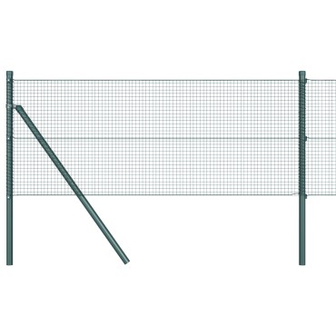 vidaXL Σετ Πόλων Φράκτη Σετ 2 Πράσινο Μέταλλο 25x0.5 m Ανθεκτικό