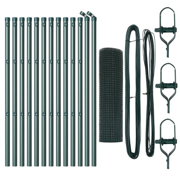 vidaXL Φράχτης  Welded Wire με 13 Πόρους Πράσινος 0.8x25 μ Μέταλλο