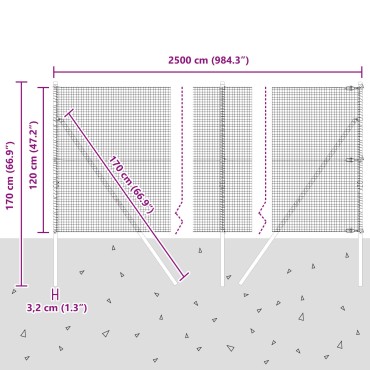 vidaXL Φράχτης  με 13 Σωλήνες Πράσινος 1.2x25 μ Σίδερο