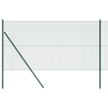 vidaXL Συγκολλητό Πλέγμα με 13 Δοκούς Πράσινο 1.4x25 μ Χάλυβα