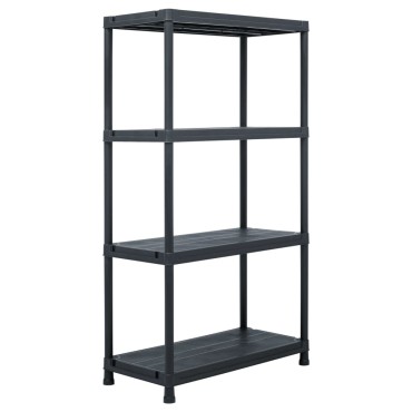 vidaXL Ραφιέρες 5 τεμ. Μαύρες 60 x 30 x 138 εκ. Πλαστικές