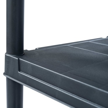 vidaXL Ραφιέρες 5 τεμ. Μαύρες 60 x 30 x 138 εκ. Πλαστικές