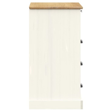 vidaXL Συρταριέρα VIGO Λευκή 80x40x76cm από Μασίφ Ξύλο Πεύκου 1 τεμ.