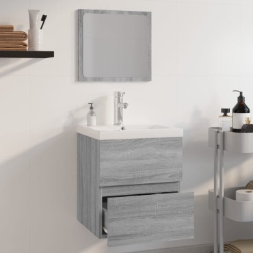 vidaXL Σετ Επίπλων Μπάνιου Γκρι Sonoma Επεξεργασμένο Ξύλο 41x38,5x45cm