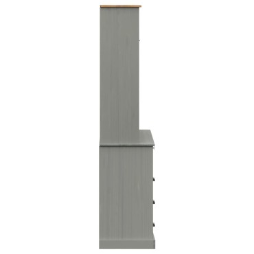vidaXL Βιτρίνα VIGO Γκρι 80x40x176cm από Μασίφ Ξύλο Πεύκου 1 τεμ.