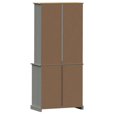 vidaXL Βιτρίνα VIGO Γκρι 80x40x176cm από Μασίφ Ξύλο Πεύκου 1 τεμ.