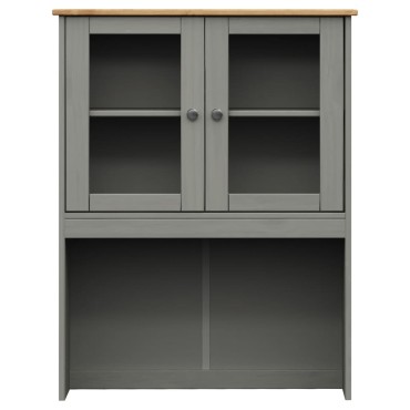 vidaXL Βιτρίνα VIGO Γκρι 80x40x176cm από Μασίφ Ξύλο Πεύκου 1 τεμ.