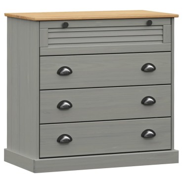 vidaXL Συρταριέρα VIGO Γκρι 80x40x76cm από Μασίφ Ξύλο Πεύκου 1 τεμ.
