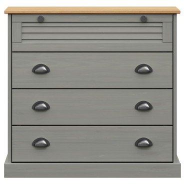 vidaXL Συρταριέρα VIGO Γκρι 80x40x76cm από Μασίφ Ξύλο Πεύκου 1 τεμ.