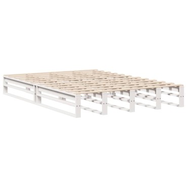 vidaXL Κρεβάτι Βιβλιοθήκη Χωρίς Στρώμα Λευκό 120x190 εκ Μασίφ Πεύκο
