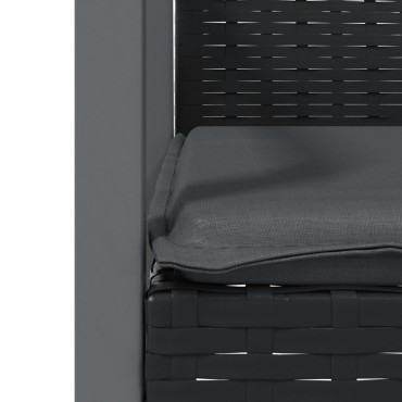 vidaXL Καρέκλες Κήπου 4 τεμ. Μαύρο 56,5x57x83cm Συνθ. Ρατάν&Μαξιλάρια