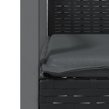 vidaXL Καρέκλες Κήπου 2 τεμ. Μαύρο 56,5x57x83cm Συνθ. Ρατάν&Μαξιλάρια