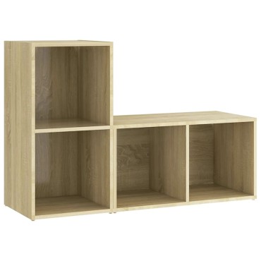 vidaXL Έπιπλα Τηλεόρασης 2 τεμ. Sonoma Δρυς 72x35x36,5cm Επεξ. Ξύλο