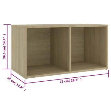 vidaXL Έπιπλα Τηλεόρασης 2 τεμ. Sonoma Δρυς 72x35x36,5cm Επεξ. Ξύλο