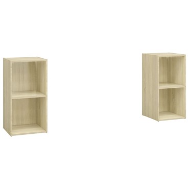 vidaXL Έπιπλα Τηλεόρασης 2 τεμ. Sonoma Δρυς 72x35x36,5cm Επεξ. Ξύλο
