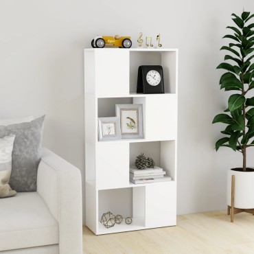 vidaXL Βιβλιοθήκη/Διαχωριστικό Χώρου Λευκό 60x24x124,5cm Μοριοσανίδα 1 τεμ.