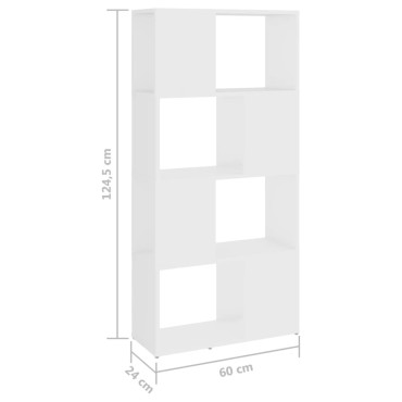 vidaXL Βιβλιοθήκη/Διαχωριστικό Χώρου Λευκό 60x24x124,5cm Μοριοσανίδα 1 τεμ.