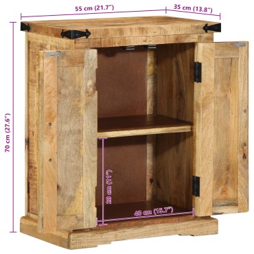 vidaXL Μπουφές 55x35x70cm Μασίφ Ξύλο Ακατέργαστο Μάνγκο 1 τεμ.