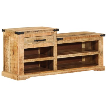 vidaXL Πάγκος για Παπούτσια 110x35x50cm Μασίφ Ξύλο Μάνγκο 1 τεμ.