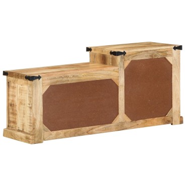 vidaXL παγκάκι με συρτάρι Καφέ 110x35x50cm Ακατέργαστο Μάνγκο
