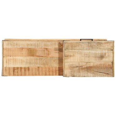 vidaXL παγκάκι με συρτάρι Καφέ 110x35x50cm Ακατέργαστο Μάνγκο