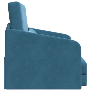 vidaXL Καναπές Κρεβάτι 2 σε 1 Μπλε 65x80x83cm Βελούδιο 1 τεμ. Γωνιακός