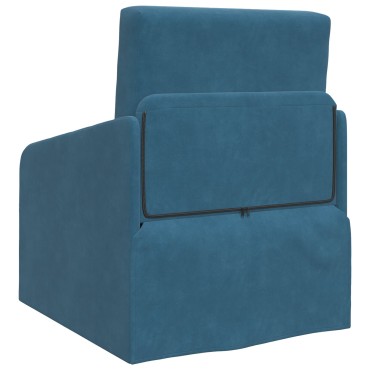 vidaXL Καναπές Κρεβάτι 2 σε 1 Μπλε 65x80x83cm Βελούδιο 1 τεμ. Γωνιακός