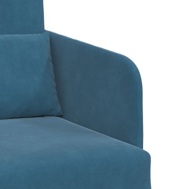 vidaXL Καναπές Κρεβάτι 2 σε 1 Μπλε 65x80x83cm Βελούδιο 1 τεμ. Γωνιακός
