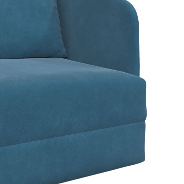 vidaXL Καναπές Κρεβάτι 2 σε 1 Μπλε 65x80x83cm Βελούδιο 1 τεμ. Γωνιακός