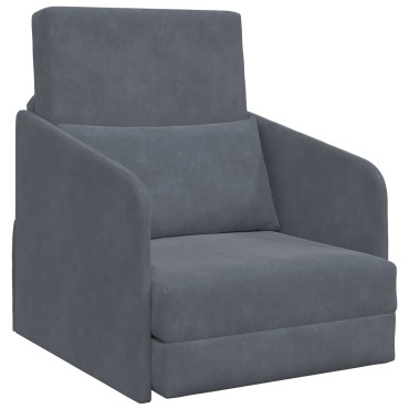 vidaXL καναπές κρεβάτι 2-σε-1 Σκούρος Γκρι 65x80x83cm Βελούδο