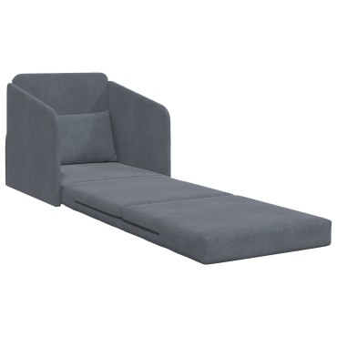 vidaXL καναπές κρεβάτι 2-σε-1 Σκούρος Γκρι 65x80x83cm Βελούδο