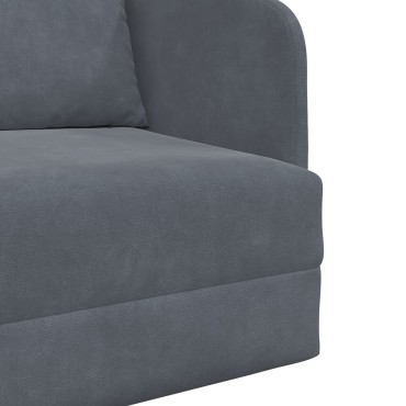 vidaXL καναπές κρεβάτι 2-σε-1 Σκούρος Γκρι 65x80x83cm Βελούδο