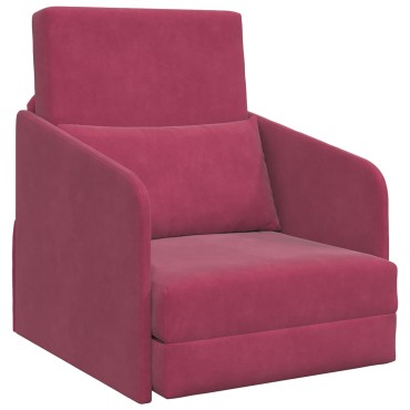 vidaXL Καθιστικό Κρεβάτι 2 σε 1 Μπορντό 65x80x83cm Βελούδο