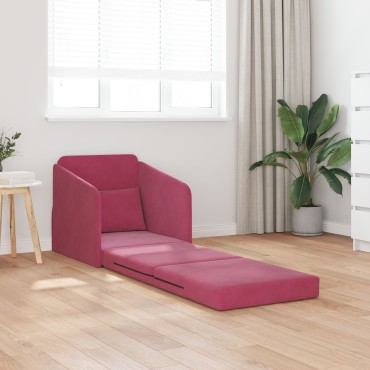 vidaXL Καθιστικό Κρεβάτι 2 σε 1 Μπορντό 65x80x83cm Βελούδο
