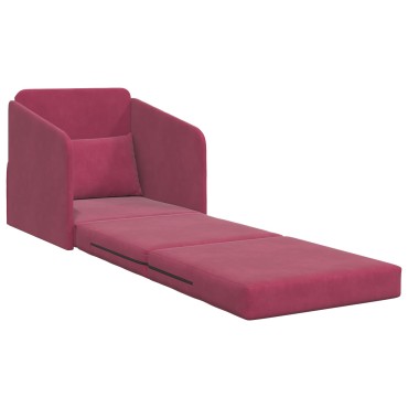 vidaXL Καθιστικό Κρεβάτι 2 σε 1 Μπορντό 65x80x83cm Βελούδο