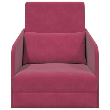 vidaXL Καθιστικό Κρεβάτι 2 σε 1 Μπορντό 65x80x83cm Βελούδο