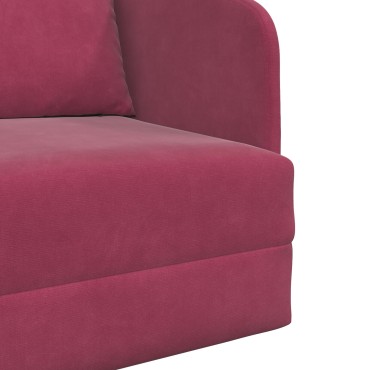 vidaXL Καθιστικό Κρεβάτι 2 σε 1 Μπορντό 65x80x83cm Βελούδο