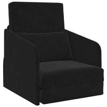 vidaXL Kαναπές κρεβάτι 2-σε-1 Μαύρος 65x80x83cm Βελούδο