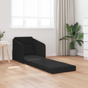 vidaXL Kαναπές κρεβάτι 2-σε-1 Μαύρος 65x80x83cm Βελούδο