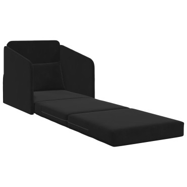 vidaXL Kαναπές κρεβάτι 2-σε-1 Μαύρος 65x80x83cm Βελούδο
