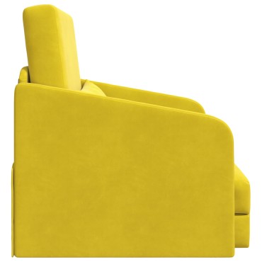 vidaXL Καναπές Κρεβάτι 2 σε 1 Κίτρινος 65x80x83cm Βελούδο 1 τεμ. Γωνιακός