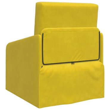 vidaXL Καναπές Κρεβάτι 2 σε 1 Κίτρινος 65x80x83cm Βελούδο 1 τεμ. Γωνιακός