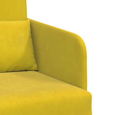 vidaXL Καναπές Κρεβάτι 2 σε 1 Κίτρινος 65x80x83cm Βελούδο 1 τεμ. Γωνιακός