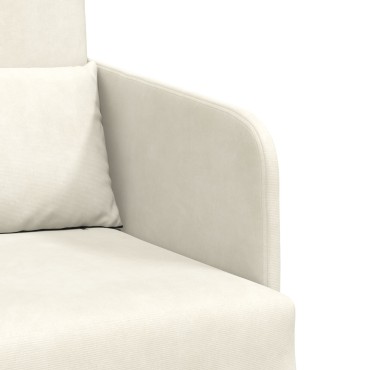 vidaXL Καναπές Κρεβάτι 2-σε-1 Κρεμ 65x80x83cm Βελούδο 1 τεμ. Γωνιακός